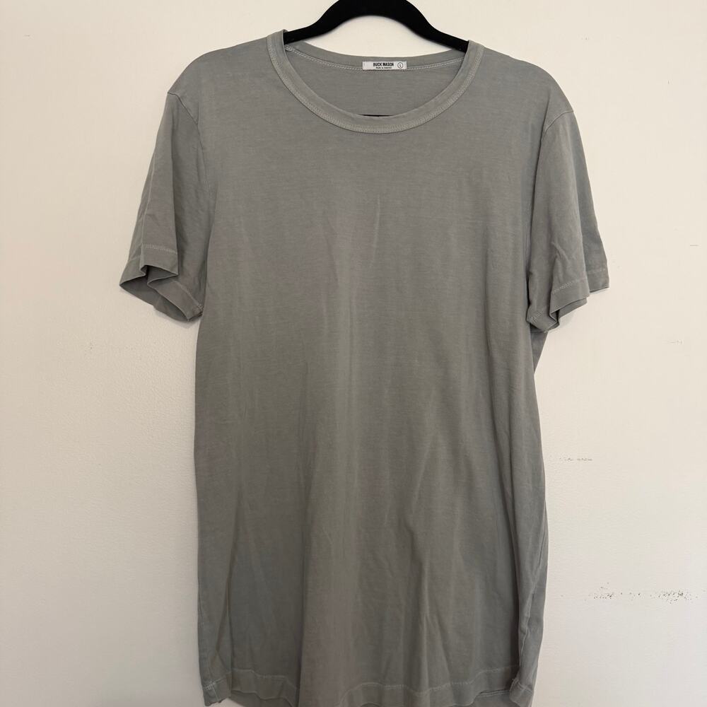 Buck Mason Slub Curved Hem Tee Men's Crewneck Short Sleeve T-Shirt Size Large